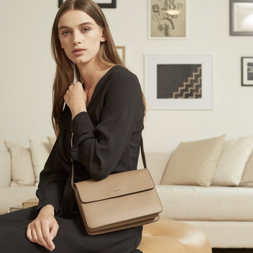 Angela Roi Hamilton Crossbody Mud Beige Vegan Bag